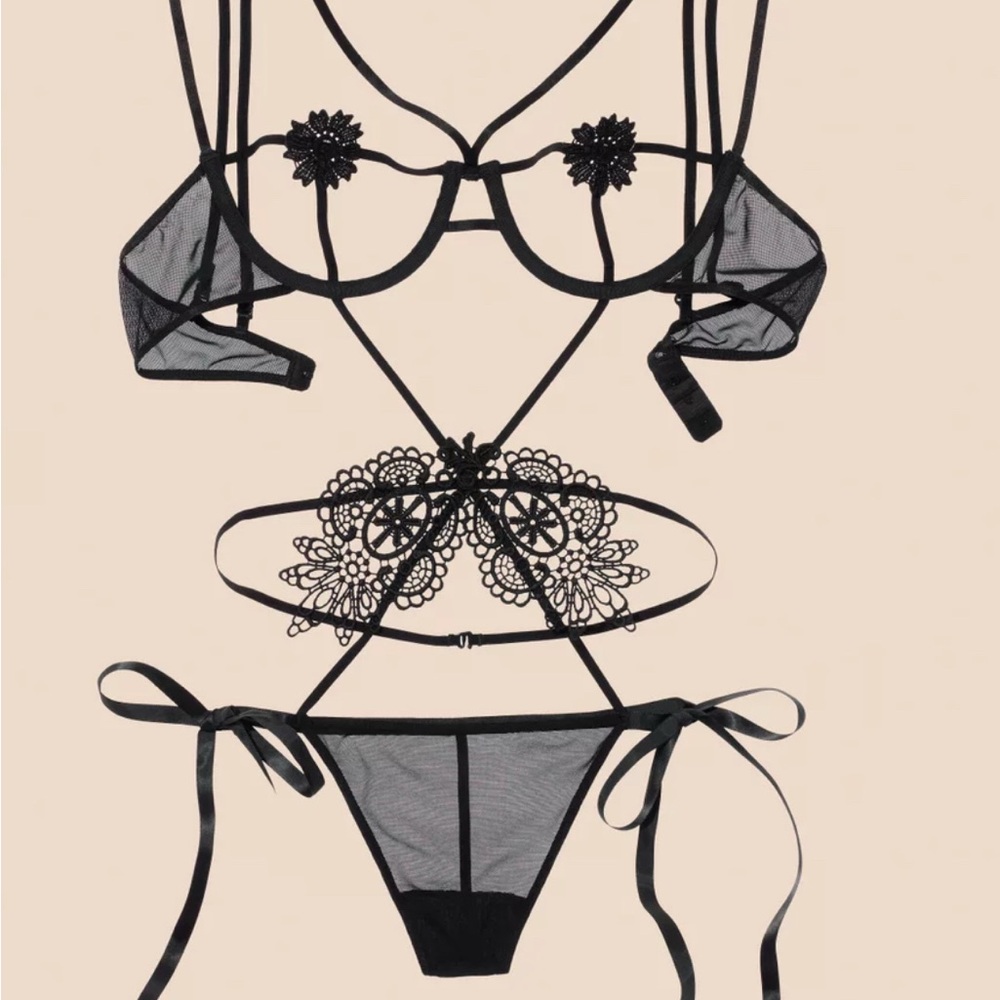 Adore Me Black Lace Lingerie Set